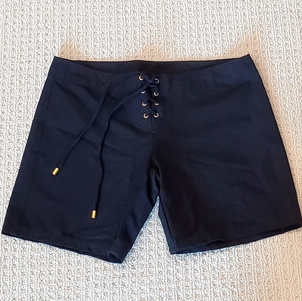 Helen Jon Black Lace-Up Swim Shorts